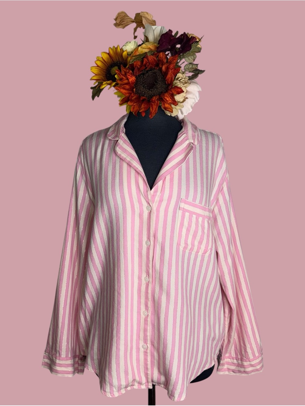 Victoria’s Secret Pink Stripe Women's Button down top
